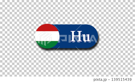 Hungary Flag Icon Button With Hu Country Code Badge for Web and Travel Hungary Flag Icon Button With Hu Country Code Badge for Web and Travel 139515439
