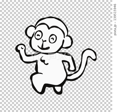 【線描圖】單點設計元素：猴子 139515946