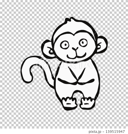 【線描圖】單點設計元素：猴子 139515947