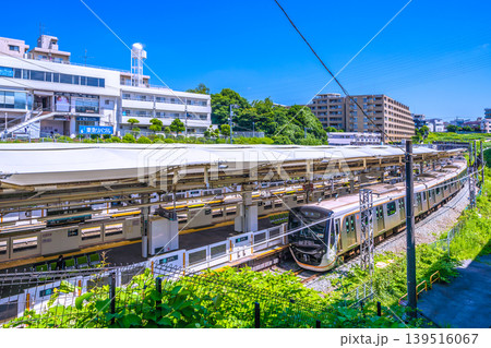 日本の川崎都市景観　東急電鉄　梶が谷駅などを望む 139516067