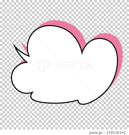 簡單的雲朵形對話框插圖素材（白色背景） 139516142