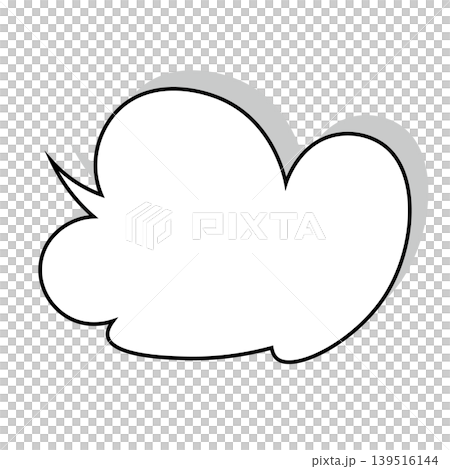 簡單的雲朵形對話框插圖素材(白色背景) 簡單的雲朵形對話框插圖素材(白色背景) 139516144
