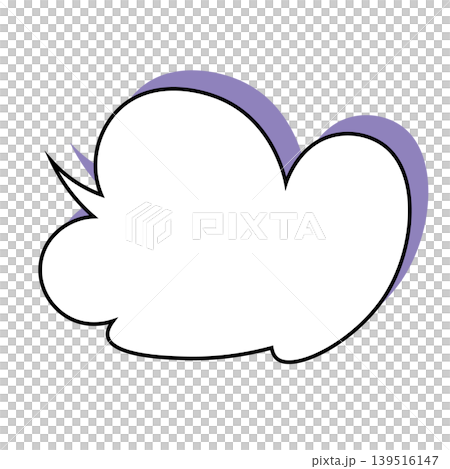簡單的雲朵形對話框插圖素材(白色背景) 簡單的雲朵形對話框插圖素材(白色背景) 139516147