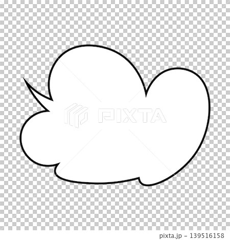 簡單的雲朵形對話框插圖素材（白色背景） 139516158