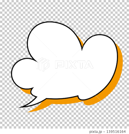 簡單的雲朵形對話框插圖素材（白色背景） 139516164