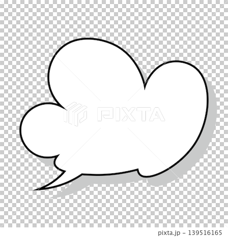 簡單的雲朵形對話框插圖素材（白色背景） 139516165