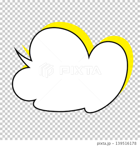 簡單的雲朵形對話框插圖素材（白色背景） 139516178