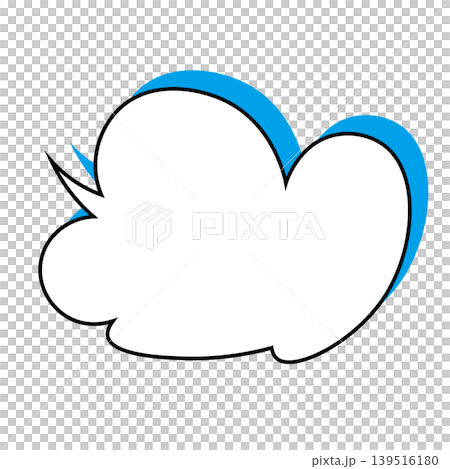 簡單的雲朵形對話框插圖素材（白色背景） 139516180
