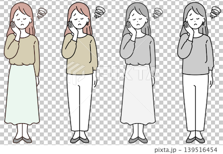 思考的女性 - 彩色與黑白套裝 思考的女性 - 彩色與黑白套裝 139516454