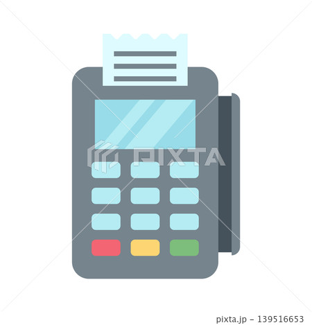 Simple Credit Card Machine with Receipt Illustration Vector Template 139516653