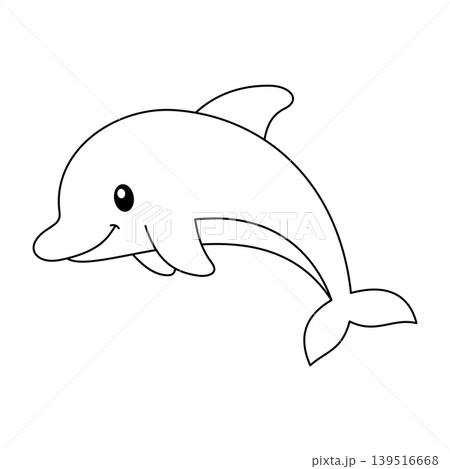 coloring book cartoon dolphin vector coloring book cartoon dolphin vector 139516668