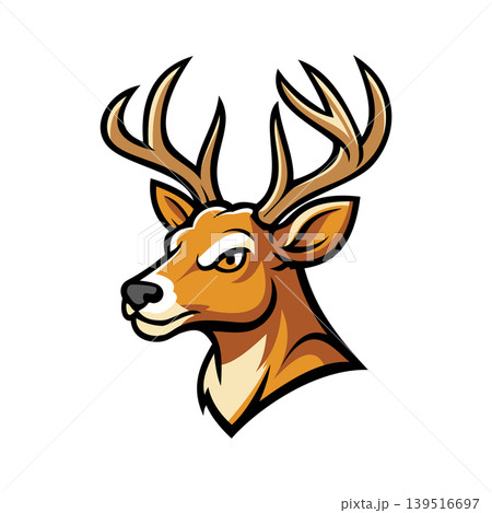 Deer Head Emblem Logo Illustration Vector Template Deer Head Emblem Logo Illustration Vector Template 139516697