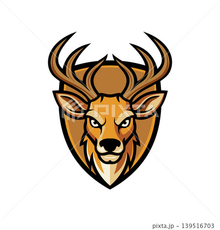 Deer Head Emblem Logo Illustration Vector Template Deer Head Emblem Logo Illustration Vector Template 139516703