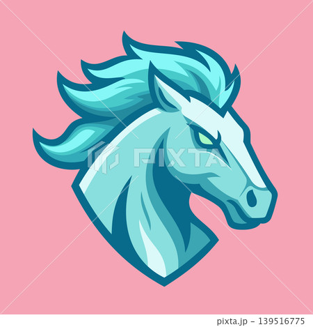 Illustration of Blue Ice Horse Head Mascot Vector Template Illustration of Blue Ice Horse Head Mascot Vector Template 139516775