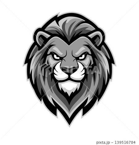 Grey Lion Character Mascot e-Sport Logo Vector Template Grey Lion Character Mascot e-Sport Logo Vector Template 139516784