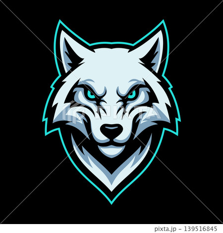 White Wolf Character Emblem Badge e-Sport Logo Vector Template White Wolf Character Emblem Badge e-Sport Logo Vector Template 139516845