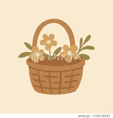 Cottagecore Theme Style Bucket of Flower Vector Template Cottagecore Theme Style Bucket of Flower Vector Template 139516925