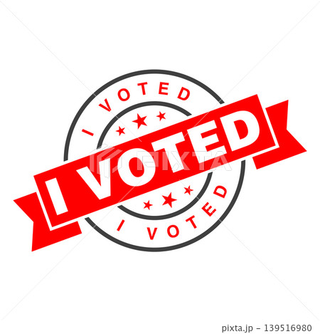 I Voted Letter Rubber Stamp Template Design 139516980