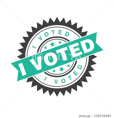 I Voted Letter Rubber Stamp Template Design 139516985