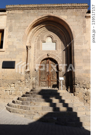 The carved wooden door of Medrese of Mehmet Sakir Pasa in Cappadocia The carved wooden door of Medrese of Mehmet Sakir Pasa in Cappadocia 139517157