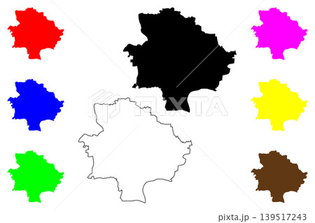 Leeds city (United Kingdom of Great Britain and Northern Ireland, UK, England) map vector illustration, scribble sketch Leeds map 139517243