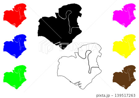 Salford city (United Kingdom of Great Britain and Northern Ireland, UK, England) map vector illustration, scribble sketch Salford map 139517263