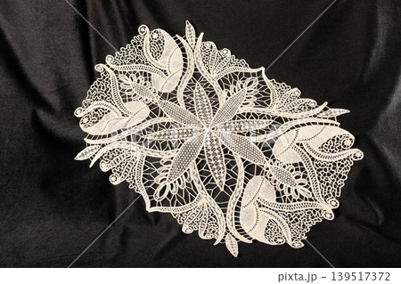 decorative lace on black background decorative lace on black background 139517372