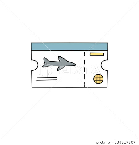Simple travel ticket design with airplane and globe icons Simple travel ticket design with airplane and globe icons 139517507