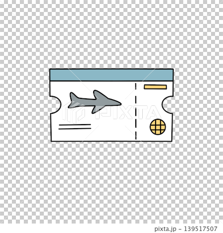 Simple travel ticket design with airplane and globe icons Simple travel ticket design with airplane and globe icons 139517507