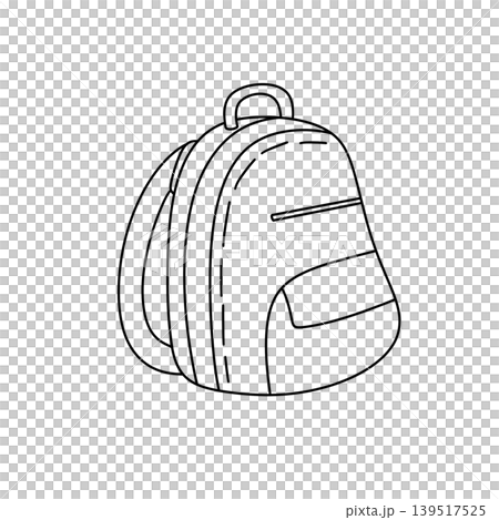 Simple backpack outline on white background Simple backpack outline on white background 139517525