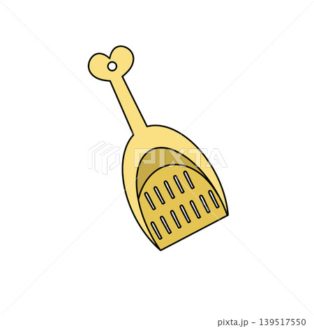 Yellow scoop with heart-shaped handle Yellow scoop with heart-shaped handle 139517550