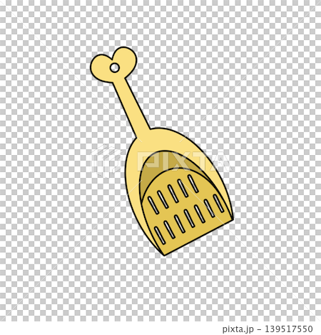 Yellow scoop with heart-shaped handle Yellow scoop with heart-shaped handle 139517550