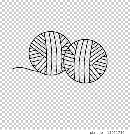 Two yarn balls rest side by side Two yarn balls rest side by side 139517564