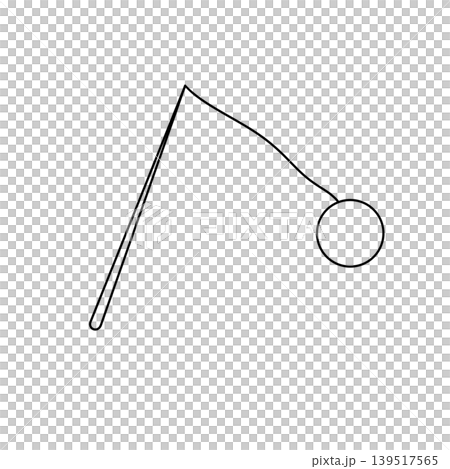 Simple line drawing shows a pendulum in motion Simple line drawing shows a pendulum in motion 139517565