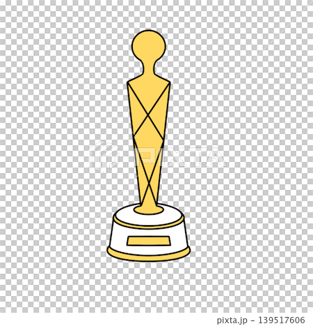 Golden trophy stands tall, gleaming with honor Golden trophy stands tall, gleaming with honor 139517606