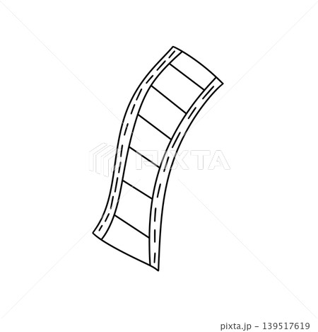 Curved panel with dashed lines and angular segments Curved panel with dashed lines and angular segments 139517619