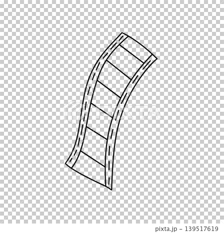 Curved panel with dashed lines and angular segments Curved panel with dashed lines and angular segments 139517619