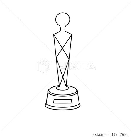 Simple line drawing of a trophy 139517622