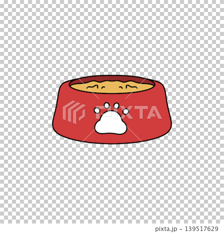 Red bowl holds dry pet food Red bowl holds dry pet food 139517629