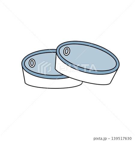 Blue oval containers sit side by side Blue oval containers sit side by side 139517630