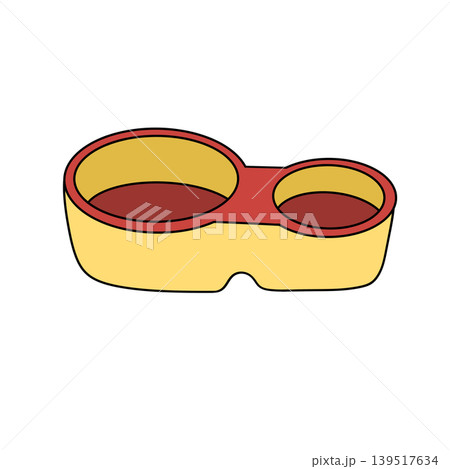 Yellow goggles with red trim, bold and bright 139517634