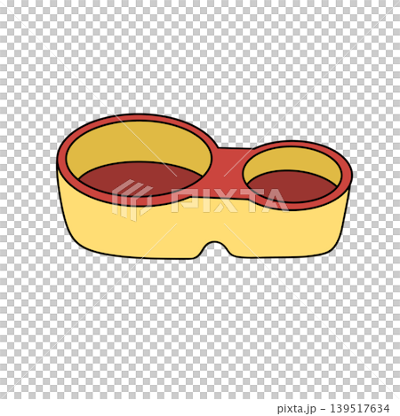 Yellow goggles with red trim, bold and bright 139517634