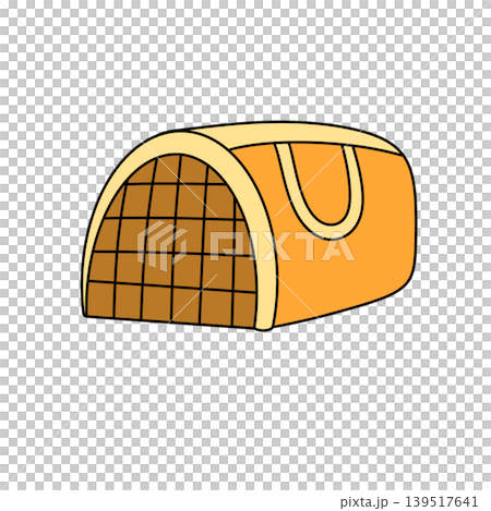 Cartoon animal hut with orange walls and grid pattern Cartoon animal hut with orange walls and grid pattern 139517641
