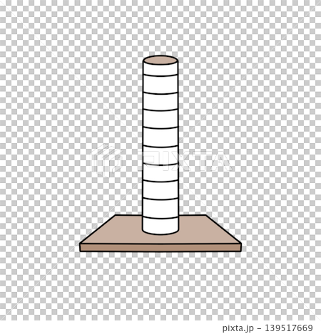 Simple stylized pedestal with tiered base and vertical columns Simple stylized pedestal with tiered base and vertical columns 139517669