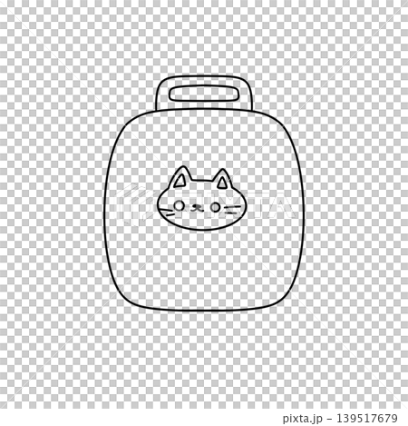 Simple black outline of a rounded lunchbox Simple black outline of a rounded lunchbox 139517679
