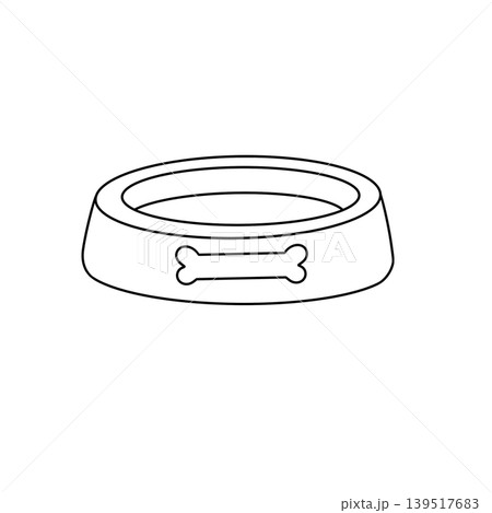 Simple outline of a pet food bowl Simple outline of a pet food bowl 139517683