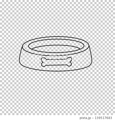 Simple outline of a pet food bowl Simple outline of a pet food bowl 139517683