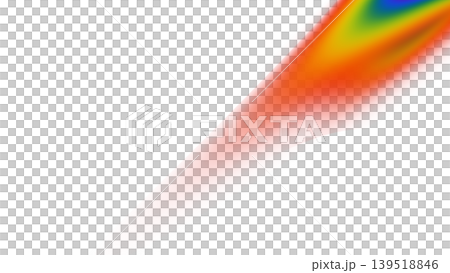 Abstract diagonal rainbow light leak flare with soft blurred edges on transparent background. Concept of creative optical overlay effects Abstract diagonal rainbow light leak flare with soft blurred edges on transparent background. Concept of creative optical overlay effects 139518846