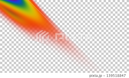 Wide diagonal rainbow light beam with soft blurred edges and spectral gradient on a transparent background. Concept of light refraction and prismatic effect Wide diagonal rainbow light beam with soft blurred edges and spectral gradient on a transparent background. Concept of light refraction and prismatic effect 139518847