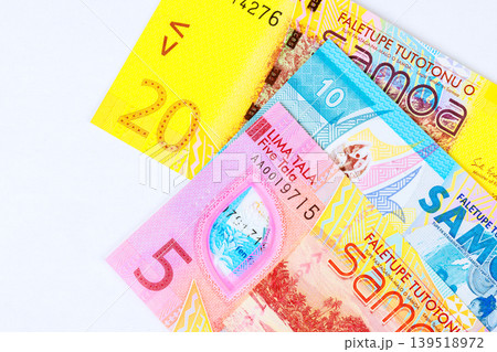 Different banknotes from Samoa in various denominations placed together Different banknotes from Samoa in various denominations placed together 139518972